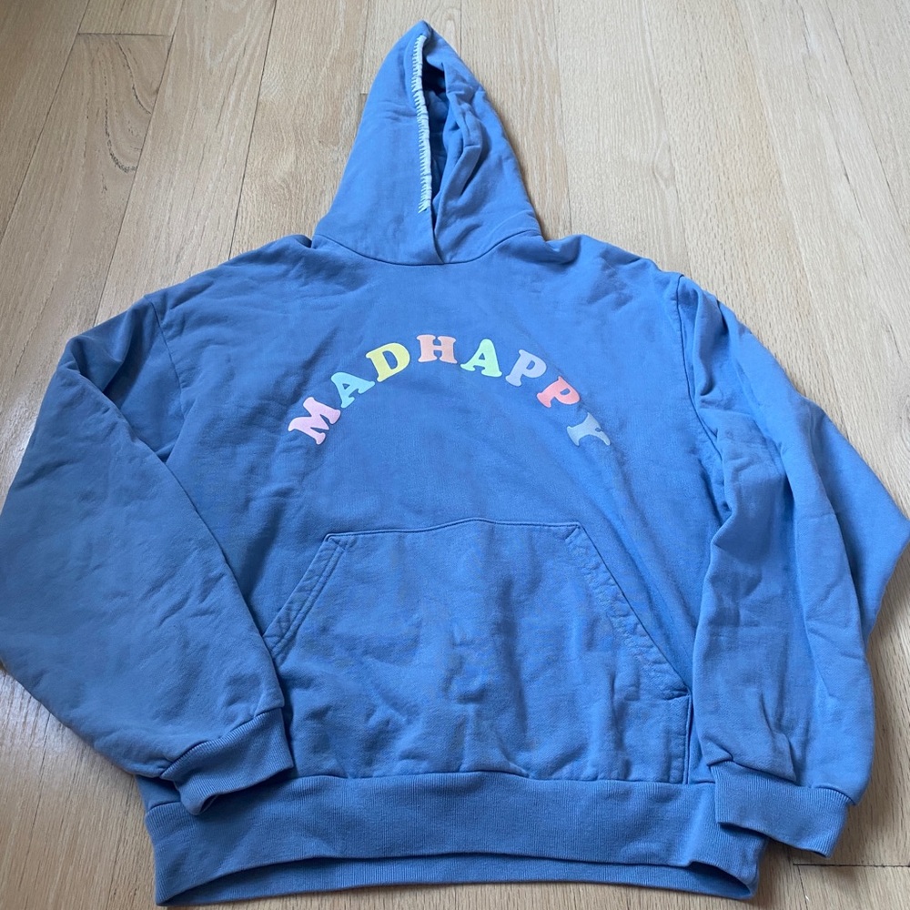 Madhappy Blue Hoodie with Multicolor Logo